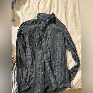 Black Roper pearl snap